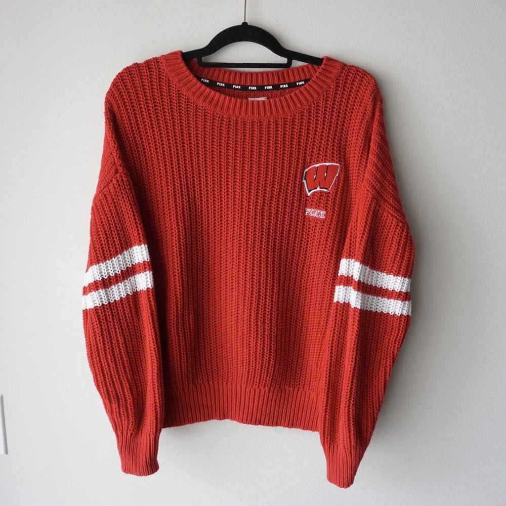 University of Wisconsin Badgers Waffle Kint Sweater. Victorious Secret Womens M